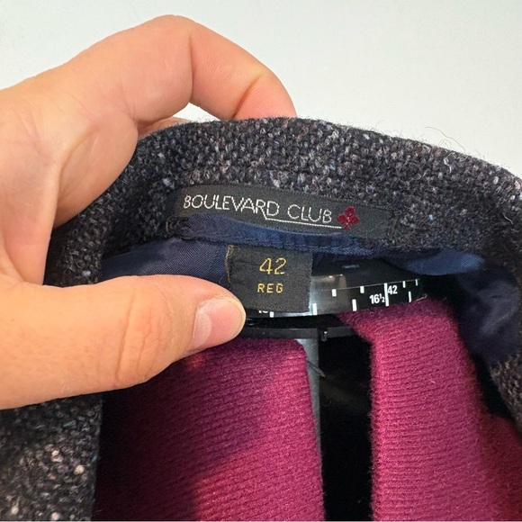 Vintage Scotland Wool Tweed Mens Gray Brown Sport Coat Blazer Jacket 42R - Picture 10 of 16